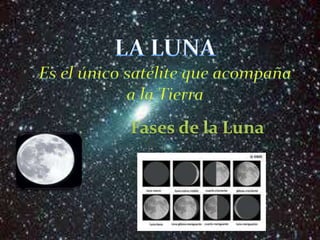 LA LUNAEs el único satélite que acompaña a la TierraFases de la Luna
