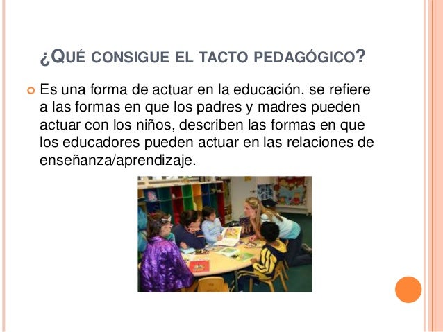 El tacto pedagógico