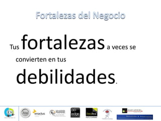 Tus fortalezasa veces se
convierten en tus
debilidades.
 