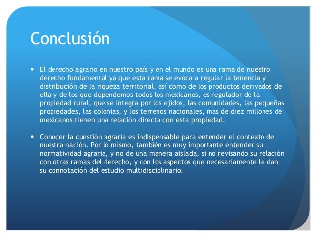 LA IMPORTANCIA DEL DERECHO AGRARIO EN NUESTRO PAIS Y EN EL