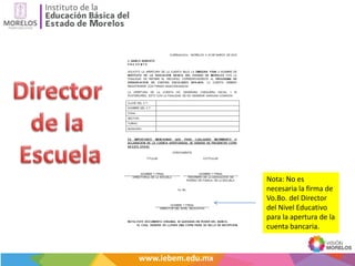 www.iebem.edu.mxwww.iebem.edu.mx
Nota: No es
necesaria la firma de
Vo.Bo. del Director
del Nivel Educativo
para la apertur...