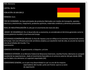 Entre 1988 y 1996, el gobierno maliense reformó en gran parte las empresas públicas.Conclusión.En este trabajo acabamos de conocer a los países que se encuentra en un alto nivel de desarrollo y otros que no. Pudimos ver  como se mueve cada país en torno a si nivel de desarrollo ya que es el que mueve al mundo entero.