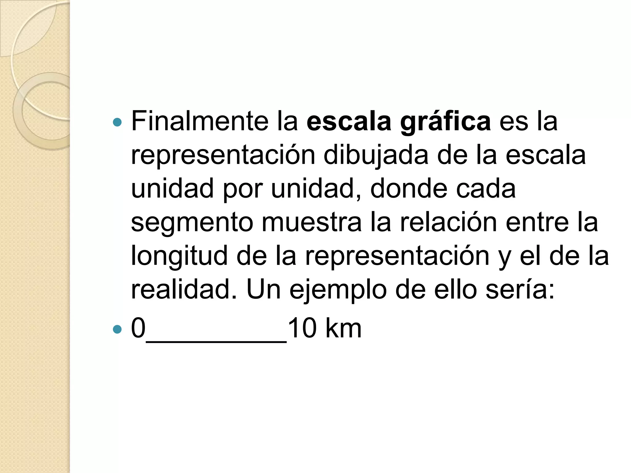 Escala de reducción. Se utiliza cuando el tamaño físico del plano es menor que la realidad. Esta escala se utiliza mucho para representar piecerío (E.1:2 o E.1:5), planos de viviendas (E:1:50), o mapas físicos de territorios donde la reducción es mucho mayor y pueden ser escalas del orden de E.1:50.000 o E.1:100.000. Para conocer el valor real de una dimensión hay que multiplicar la medida del plano por el valor del denominador. 