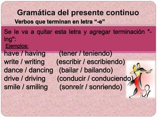 Gramática del presente continuo
 