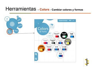 Herramientas – Colors - Cambiar colores y formas
 