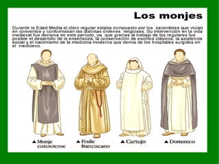 LA SOCIEDAD La organización de la sociedad cristiana presentaba en los distintos reinos una estructura similar. La sociedad medieval era  estamental.  La sociedad estaba formada por grupos sociales cerrados en los que la categoría social estaba en función del disfrute o no de una serie de privilegios fiscales, sociales y jurídicos. Una sociedad en la que las personas  no eran iguales en derechos  y en la que el ascenso social se hacía imposible. La sociedad estamental perdurará durante toda la Edad Media y la Edad Moderna. En la sociedad estamental había tres estamentos: 2 estamentos privilegiados: la nobleza y el clero, y un estamento sin privilegios: el estamento popular o llano. 