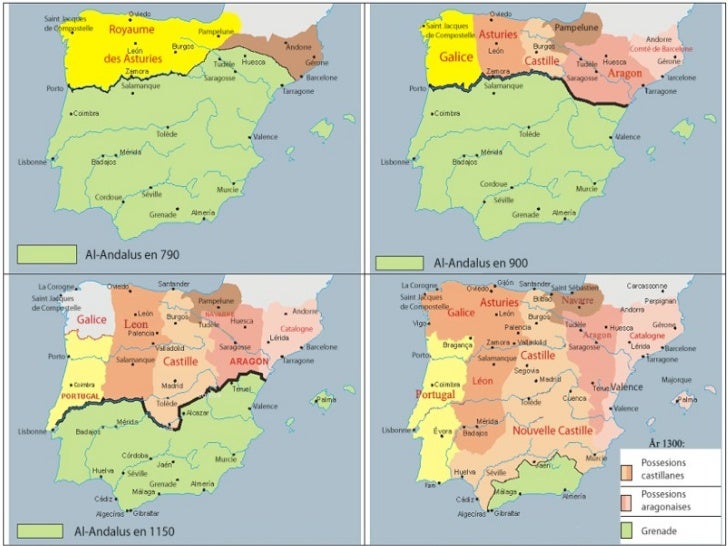 Resultado de imagen de mapa reinos cristianos/musulmanes Alta Edad Media