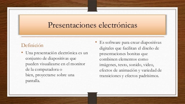 que son las Presentaciones electrónicas