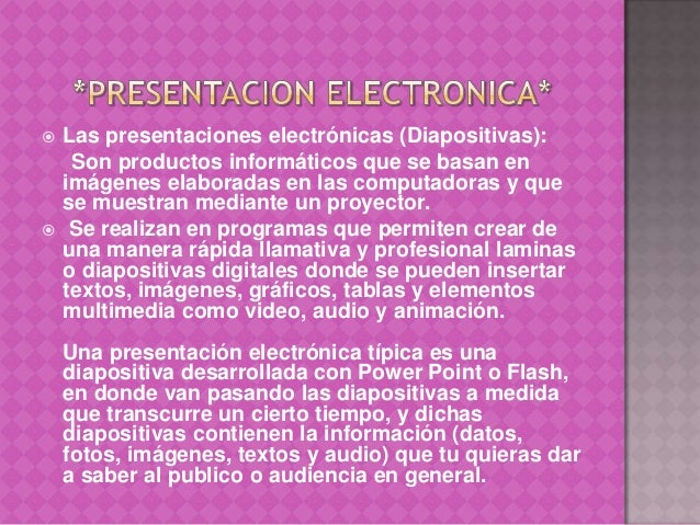 Presentaciones electronicas