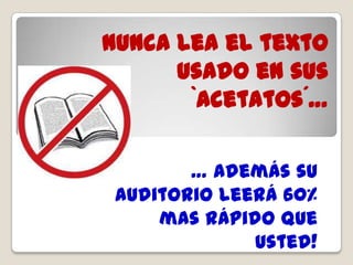    evite también …  subrayado, pues  puede ser confundido con hipervínculos, en su lugar usa colores para enfatizar y/o aumentar las palabras deseadas!