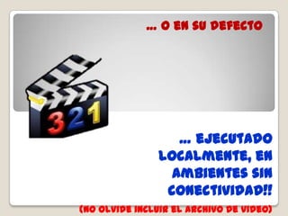  … y deberá ser:… auto informador …usted no podrá intervenir mientras se ve ..!!  