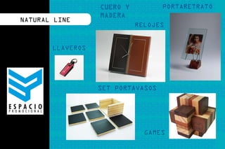 eco productos . promocionales - corporativo exclusivo
                                                                                                                  PORTARETRATO
                                                          NATURAL LINE
                                                                                                         RELOJES


                                                                          LLAVEROS




                                                                                                 SET PORTAVASOS



                                                        Cra. 4 # 25-91
                                                        Bosque izquierdo
                                                        eco productos . promocionales - corporativo exclusivo
                                                        telefonos: 334 94 78 - 316 554 3332GAMES
                                                        e-mai: masespaciopromocional@gmail.com
                                                        Bogotá - Colombia
 