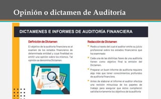 Opinión o dictamen de Auditoría
 