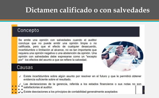 Dictamen calificado o con salvedades
 