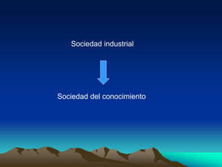 Sociedad industrial
Sociedad del conocimiento
 
