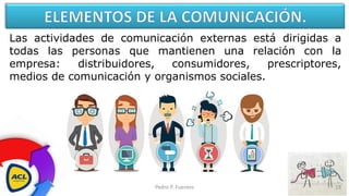 Las actividades de comunicación externas está dirigidas a
todas las personas que mantienen una relación con la
empresa: di...