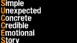 Simple
Unexpected
Concrete
Credible
Emotional
 