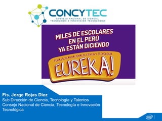 Fis. Jorge Rojas Diez
Sub Dirección de Ciencia, Tecnología y Talentos
Consejo Nacional de Ciencia, Tecnología e Innovación
Tecnológica
 