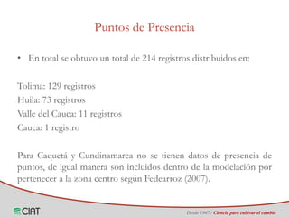 Identificación de áreas geográficas con potencial para la producción de arroz en Colombia ante escenarios de cambio climático