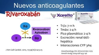 Nuevos anticoagulantes


                   Xa                        • T1/2: 7-11 h
                               Rivaro...