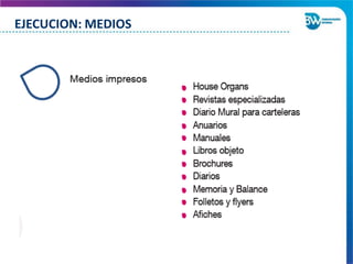 EJECUCION: MEDIOS
 