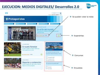 Se pueden votar la notas
Expandirlas
Concursos
Encuestas
EJECUCION: MEDIOS DIGITALES/ Desarrollos 2.0
 