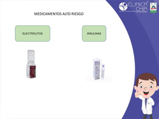 ELECTROLITOS INSULINAS
MEDICAMENTOS ALTO RIESGO
 