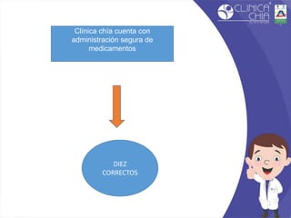 Clínica chía cuenta con
administración segura de
medicamentos
DIEZ
CORRECTOS
 