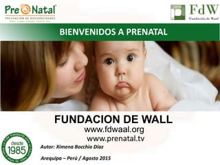 FUNDACION DE WALL
www.fdwaal.org
www.prenatal.tv
BIENVENIDOS A PRENATAL
Autor: Ximena Bocchio Díaz
Arequipa – Perú / Agosto 2015
 
