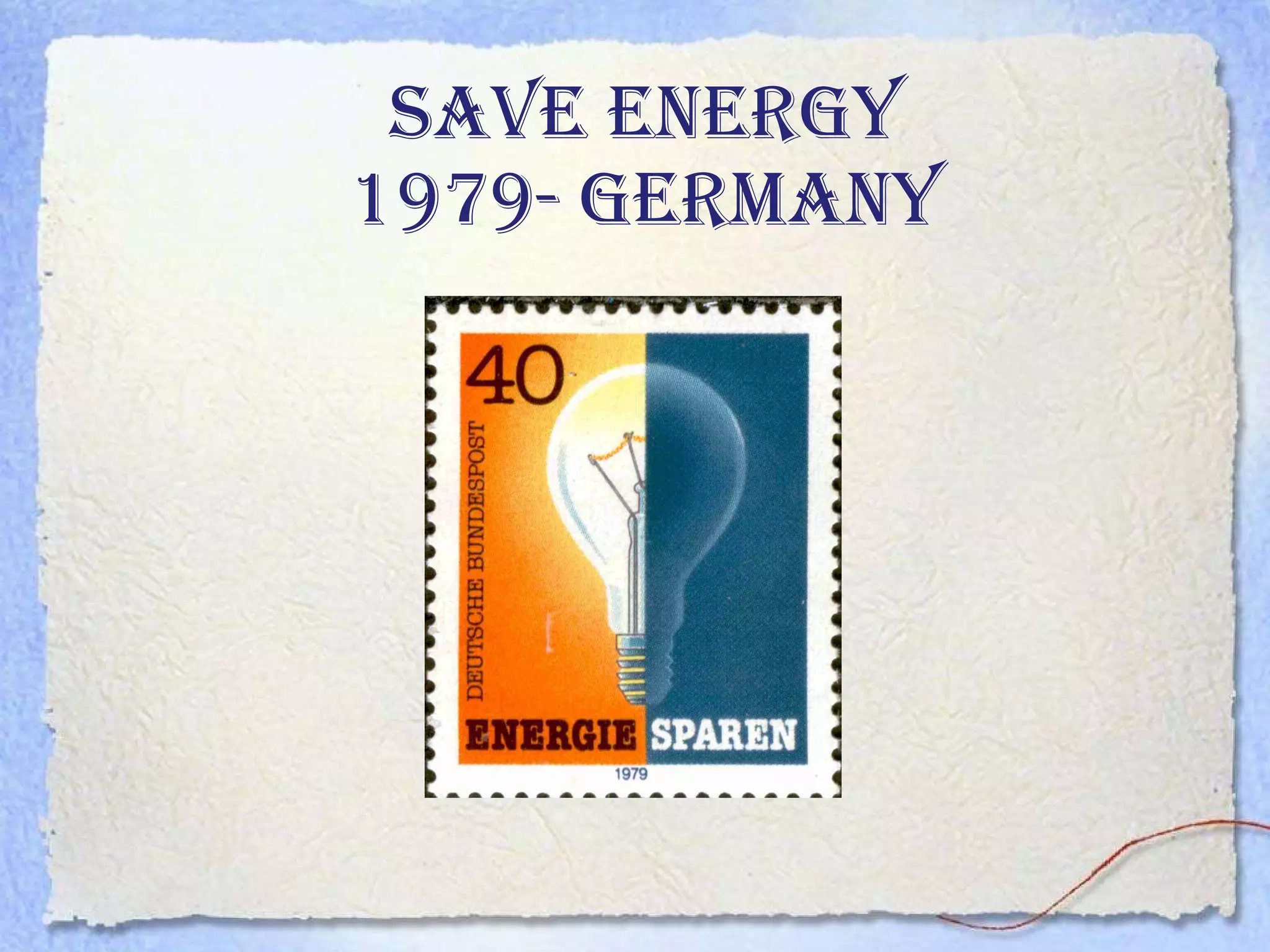 Save energy 1979- Germany 