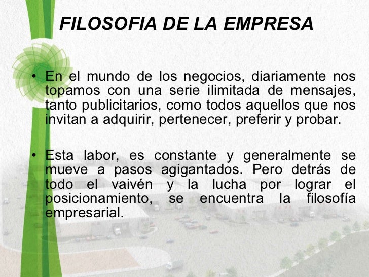 Filosofia De Una Empresa De Bisuteria