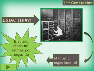 Máquina
experimental
Efectuar
cinco mil
sumas por
segundo
 