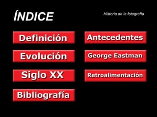 ÍNDICE   Historia de la fotografía
 
