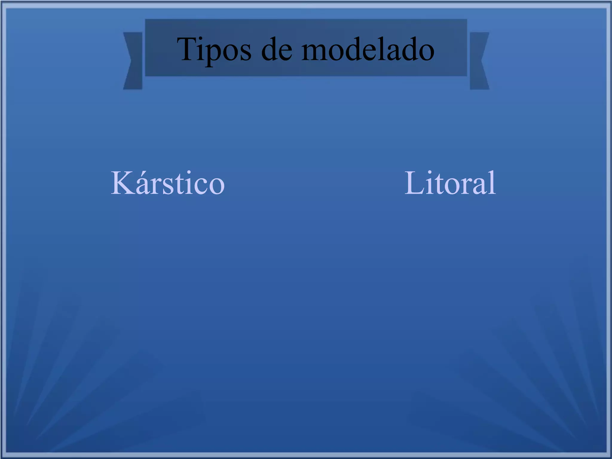 Tipos de modelado

Kárstico

Litoral

 