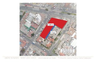 UNIDAD AVANZADA. MARIA JOSE GARCIA. Universidad de Los Andes. Profesores: Juanita Fonseca. Carlos Campuzano.
2,588 m2
113 m2
OCUPACION DEL 73%
MAX. PERMITIDO 75%
 