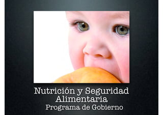 Nutrición y Seguridad
    Alimentaria
  Programa de Gobierno
 
