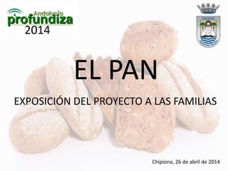 2014
EL PAN
EXPOSICIÓN DEL PROYECTO A LAS FAMILIAS
Chipiona, 26 de abril de 2014
 