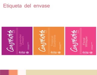 relax
5 012345678900
Contiene30unidades
2.3mL/Pastilla
Lavender
Dream
relax
5 012345678900
Contiene30unidades
2.3mL/Pastilla
Floral
Whisper
relax
5 012345678900
Contiene30unidades
2.3mL/Pastilla
Tropical
Sunshine
Etiqueta del envase
 