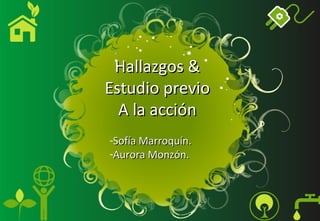 Hallazgos &
Estudio previo
  A la acción
-Sofía Marroquín.
-Aurora Monzón.
 