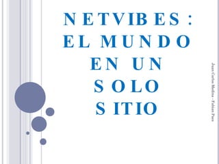 NETVIBES: EL MUNDO EN UN SOLO SITIO Juan Carlos Medina - Fabian Paez 