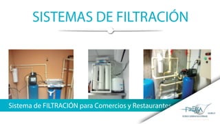 SISTEMAS DE FILTRACIÓN
Sistema de FILTRACIÓN para Comercios y Restaurantes
 