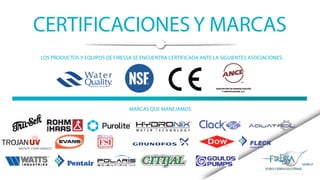CERTIFICACIONES Y MARCAS
LOS PRODUCTOS Y EQUIPOS DE FIRESSA SE ENCUENTRA CERTIFICADA ANTE LA SIGUIENTES ASOCIACIONES:
MARCAS QUE MANEJAMOS:
 