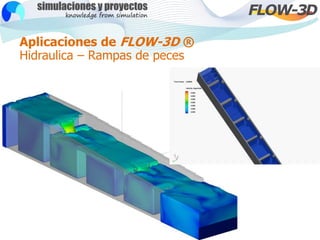 Aplicaciones de FLOW-3D ®
Hidraulica – Rampas de peces
 