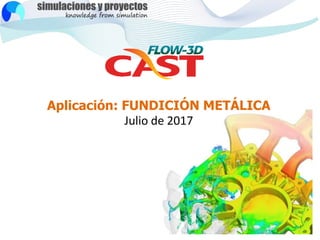 Aplicación: FUNDICIÓN METÁLICA
Julio de 2017
 