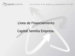 Línea de Financiamiento Capital Semilla Empresa. 