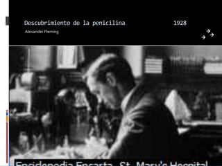 Descubrimiento de la penicilina   1928
Alexander Fleming
 
