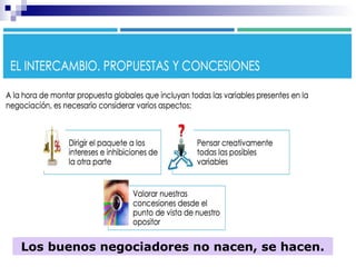 Los buenos negociadores no nacen, se hacen.
 