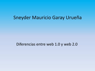 Sneyder Mauricio Garay UrueñaDiferencias entre web 1.0 y web 2.0