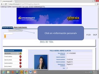 Click en «información personal»
 