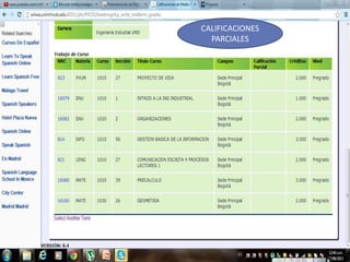 CALIFICACIONES
PARCIALES
 